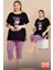 Lady Büyük Beden Puantiyeli Kısa Kollu Kapri Pijama Takımı 3
