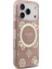 iPhone 17 Pro Uyumlu Kılıf Guess Lisanslı M-Safeli Iml Peony ve 4g Desenli Klasik Logolu Kapak Pembe 4