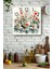 Kırmızı Çiçekli Çay Seti Temalı Temperli Cam Kare Saat 33X33 cm Ebadında Uv Baskı - KCS077 1