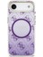 iPhone 17 Air Uyumlu Kılıf Guess Lisanslı M-Safe Şarj Özellikli 4g Desenli Simli Silikon Kapak Mor 3