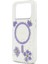 iPhone 17 Pro Uyumlu Kılıf Guess Lisanslı M-Safe Şarj Özellikli Transparan Resin Flowers Kapak Mor 6
