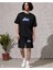 Erkek Baskılı Ikili Şort Takım - Siyah 1