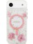 iPhone 17 Air Uyumlu Kılıf Guess Lisanslı M-Safe Şarj Özellikli Transparan Resin Flowers Kapak Pembe 3