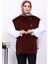 Bordo Çıtçıt Detaylı Kaşe Yelek 1