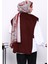 Bordo Çıtçıt Detaylı Kaşe Yelek 4