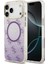 iPhone 17 Pro Max Uyumlu Kılıf Guess Lisanslı M-Safe Özellikli 4g Desenli Simli Silikon Kapak Mor 1