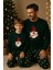 Erkek Santa Claus Yılbaşı Temalı Sweatshirt Pijama Üstü Yeşil 3