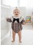 Laura Baby Leopar Desenli, Fırfırlı Yaka ve Fiyonklu Bebek Tulumu (Romper) 2
