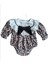 Laura Baby Leopar Desenli, Fırfırlı Yaka ve Fiyonklu Bebek Tulumu (Romper) 3