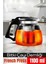 Süzgeçli French Press Cam Demlik 1100 ml Bitki Çayı Demliği 1