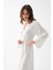Kadın Uzun Ekru Penye Sabahlık 2