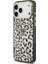 iPhone 17 Pro Max Uyumlu Kılıf Guess Lisanslı M-Safeli Üçgen Logolu Simli Leopar Desenli Kapak Siyah 2