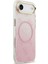 iPhone 17 Air Uyumlu Kılıf Guess Lisanslı M-Safe Şarj Özellikli 4g Desenli Simli Silikon Kapak Pembe 4
