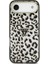 iPhone 17 Air Uyumlu Kılıf Guess Lisanslı M-Safeli Üçgen Logolu Simli Leopar Desenli Kapak Siyah 3