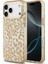 iPhone 17 Pro Uyumlu Kılıf Guess Lisanslı M-Safeli Üçgen Logolu Simli Leopar Desenli Kahverengi 1