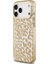 iPhone 17 Pro Uyumlu Kılıf Guess Lisanslı M-Safeli Üçgen Logolu Simli Leopar Desenli Kahverengi 2