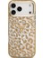 iPhone 17 Pro Uyumlu Kılıf Guess Lisanslı M-Safeli Üçgen Logolu Simli Leopar Desenli Kahverengi 3
