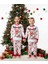 Merry Christmas Desenli Unisex Yılbaşı Noel Temalı Çocuk Pijama Takımı 6-9 Yaş 1