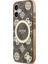 iPhone 17 Uyumlu Kılıf Guess Lisanslı M-Safeli Iml Peony ve 4g Desenli Klasik Logolu Kahverengi 2