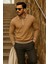 Erkek Trend Fermuarlı Uzun Kollu Camel Polo Yaka Kazak 3