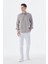 Kahve Comfort Fit Çizgilli %100 Keten Gömlek 2