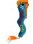 Petzzcats Worm Matatabili ve Çıngırak Sesli Peluş Kedi Oyuncağı Mavi/turuncu 35X8 cm 1