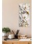 Beyaz ve Altın Çiçek Desenli Temperli Cam Dik Tablo 30X60 cm Ebadında Uv Baskı - DCT026 2