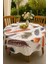 Yuvarlak Tüy Desenli Duck Kumaş Masa Örtüsü 150X150 cm 1