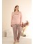 Sandy Soft Termal Kumaş Büyük Beden Kışlık Kadın Pijama Takımı 1300 1