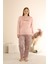 Sandy Soft Termal Kumaş Büyük Beden Kışlık Kadın Pijama Takımı 1300 2