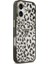 iPhone 17 Uyumlu Kılıf Guess Lisanslı M-Safe Özellikli Üçgen Logolu Simli Leopar Desenli Kapak Siyah 4