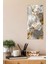 Altın Detaylı Beyaz Çiçek Desenli Temperli Cam Dik Tablo – 30X60 cm Hd Uv Baskı - DCT017 2