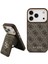 iPhone 17 Pro Uyumlu Kılıf Guess Lisanslı M-Safeli 4g Metal Büyük Logolu Kartlıklı Kapak Kahverengi 1