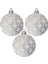 8 cm Lüks Ağaç Süsleri 3lü Beyaz 1