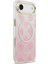 iPhone 17 Air Uyumlu Kılıf Guess Lisanslı M-Safe Özellikli Simli Peony Desenli Silikon Kapak Pembe 4