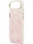 iPhone 17 Air Uyumlu Kılıf Guess Lisanslı M-Safe Özellikli Simli Peony Desenli Silikon Kapak Pembe 6