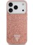 iPhone 17 Pro Uyumlu Kılıf Guess Lisanslı M-Safeli Metal Kamera Çerçeveli Üçgen Logolu Glitter Pembe 3