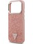 iPhone 17 Pro Uyumlu Kılıf Guess Lisanslı M-Safeli Metal Kamera Çerçeveli Üçgen Logolu Glitter Pembe 6