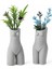 Dekoratif Beton Bohem Kadın Vazo Set - Gri 1