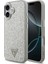 iPhone 17 Uyumlu Kılıf Guess Lisanslı M-Safeli Metal Kamera Çerçeveli Üçgen Logolu Glitter Kapak Gri 1