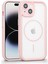 iPhone 15 Uyumlu Kamera Korumalı Magsafe Wireless Şarj Özellikli Mat Silikon Pembe Renkli Silikon Telefon Kılıfı 1
