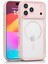 iPhone 17 Pro Max Uyumlu Kamera Korumalı Magsafe Wireless Şarj Özellikli Mat Silikon Pembe Renkli Silikon Telefon Kılıfı 1