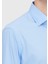 Açık Mavi Regular Fit Dokuma Klasik Pamuk Karışımlı Gömlek 4