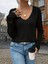 Kadın Uzun Kollu V Yakalı Arkası Düğmeli Triko Bluz 5
