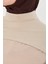 Bej Tesettür Balıkçı Yaka Boyunluklu Kolluk Viskon Düz 1025_12 3