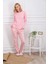 Kadın Ev Giyim Pembe Çizgili Alt & Üst Iki Parça Pijama Takımı L1.PC.004.102.K19 2