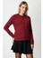 Kadın Fırfır Detaylı Triko Kazak 65368 Bordo 2