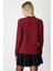Kadın Fırfır Detaylı Triko Kazak 65368 Bordo 4