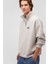 Erkek Logo Baskılı Yarı Fermuarlı Sweatshirt M0S10208 Açık Gri 2