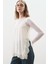 Dantel Şeritli Askılı Bluz Ekru 4
